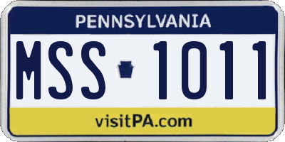 PA license plate MSS1011