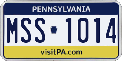 PA license plate MSS1014