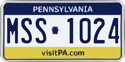 PA license plate MSS1024