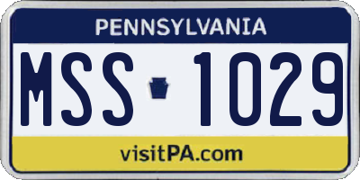 PA license plate MSS1029