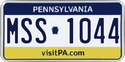 PA license plate MSS1044