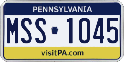 PA license plate MSS1045