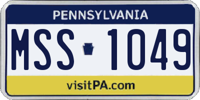 PA license plate MSS1049