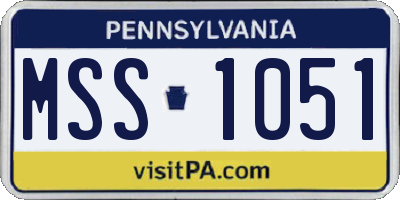 PA license plate MSS1051