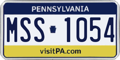 PA license plate MSS1054