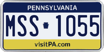 PA license plate MSS1055