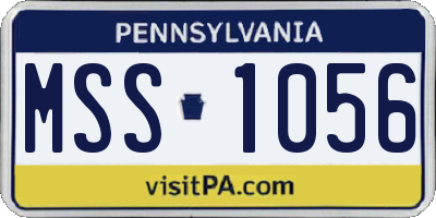 PA license plate MSS1056