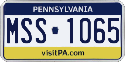 PA license plate MSS1065