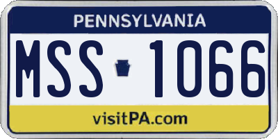 PA license plate MSS1066