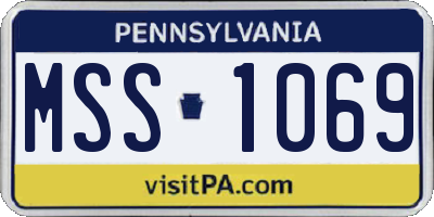 PA license plate MSS1069