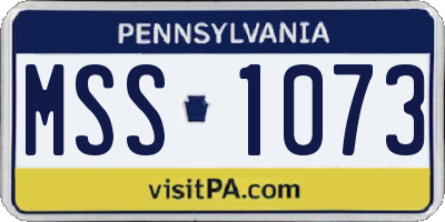 PA license plate MSS1073
