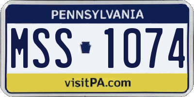 PA license plate MSS1074