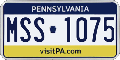 PA license plate MSS1075