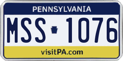 PA license plate MSS1076