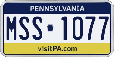 PA license plate MSS1077