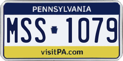PA license plate MSS1079