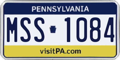 PA license plate MSS1084