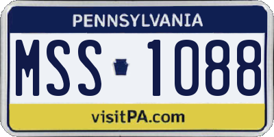 PA license plate MSS1088