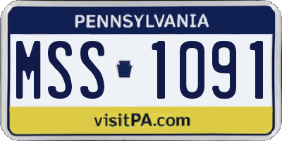 PA license plate MSS1091