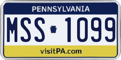 PA license plate MSS1099