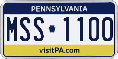 PA license plate MSS1100