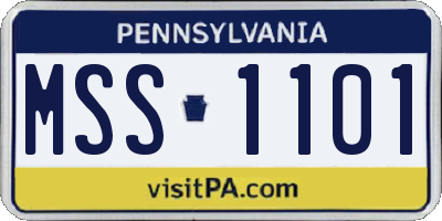 PA license plate MSS1101