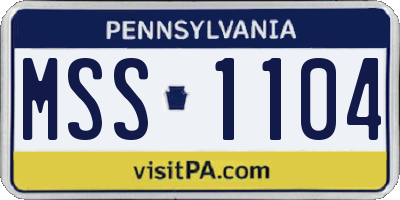 PA license plate MSS1104