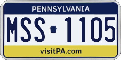 PA license plate MSS1105