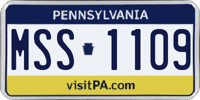 PA license plate MSS1109