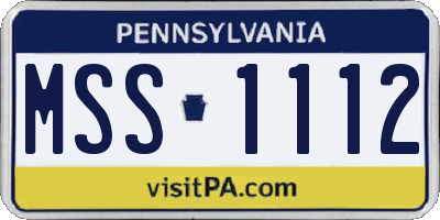 PA license plate MSS1112