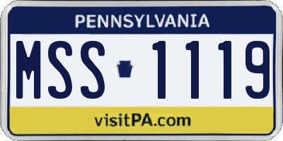 PA license plate MSS1119