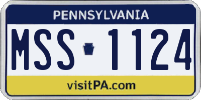 PA license plate MSS1124
