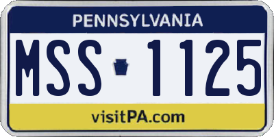 PA license plate MSS1125