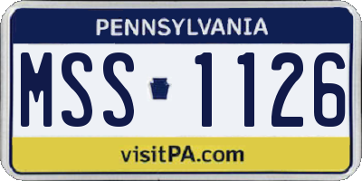 PA license plate MSS1126