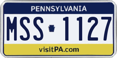 PA license plate MSS1127