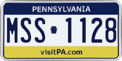 PA license plate MSS1128