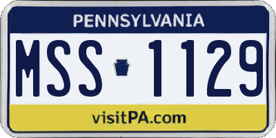 PA license plate MSS1129