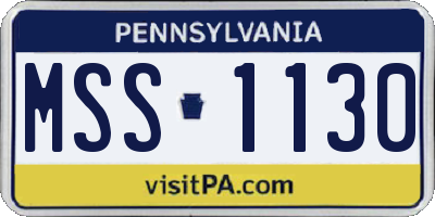 PA license plate MSS1130