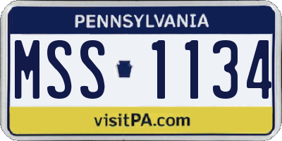 PA license plate MSS1134