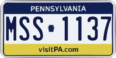 PA license plate MSS1137