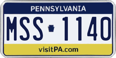 PA license plate MSS1140
