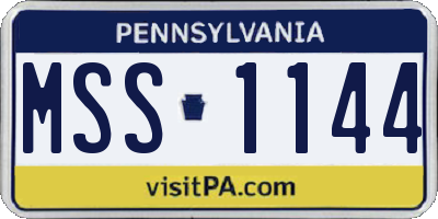 PA license plate MSS1144