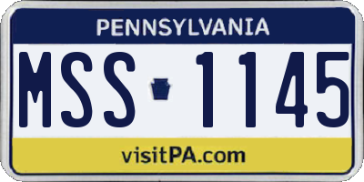 PA license plate MSS1145