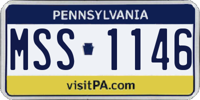 PA license plate MSS1146