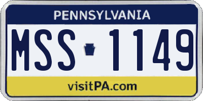 PA license plate MSS1149