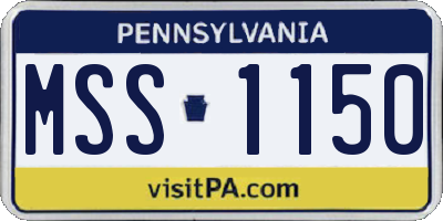 PA license plate MSS1150