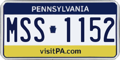 PA license plate MSS1152