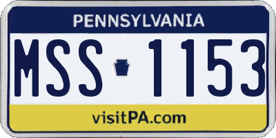 PA license plate MSS1153
