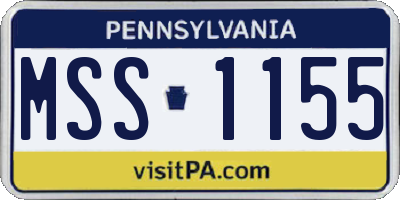PA license plate MSS1155
