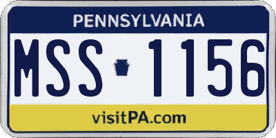 PA license plate MSS1156